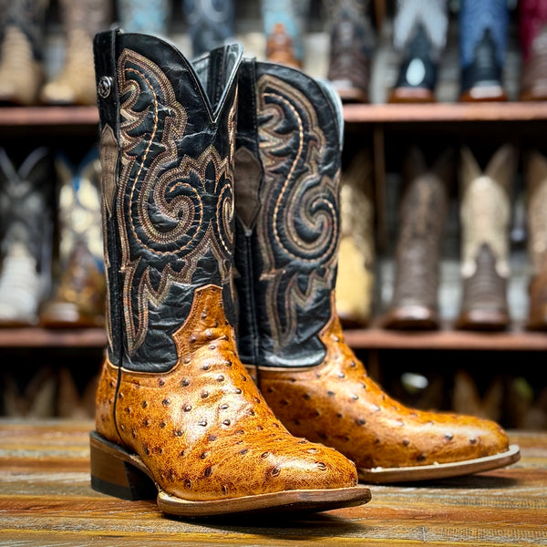 TAMA Tanner Mark Men's Genuine Full Quill Ostrich Square Toe