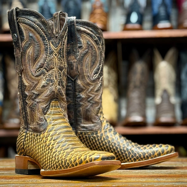 購*ん様 Mark Boot Tanner Mark Men's Paxton Python Print Square Toe Boots